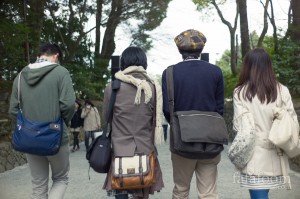 Coordinated outfits (from the back) at Kyoto