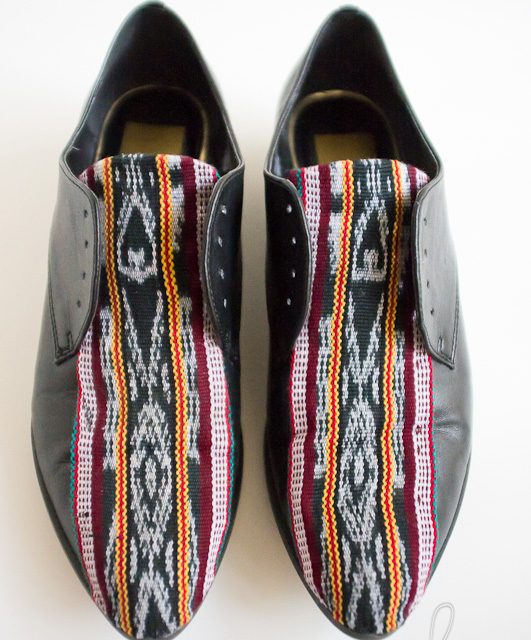 DIY Fabric Accent Oxford Shoes