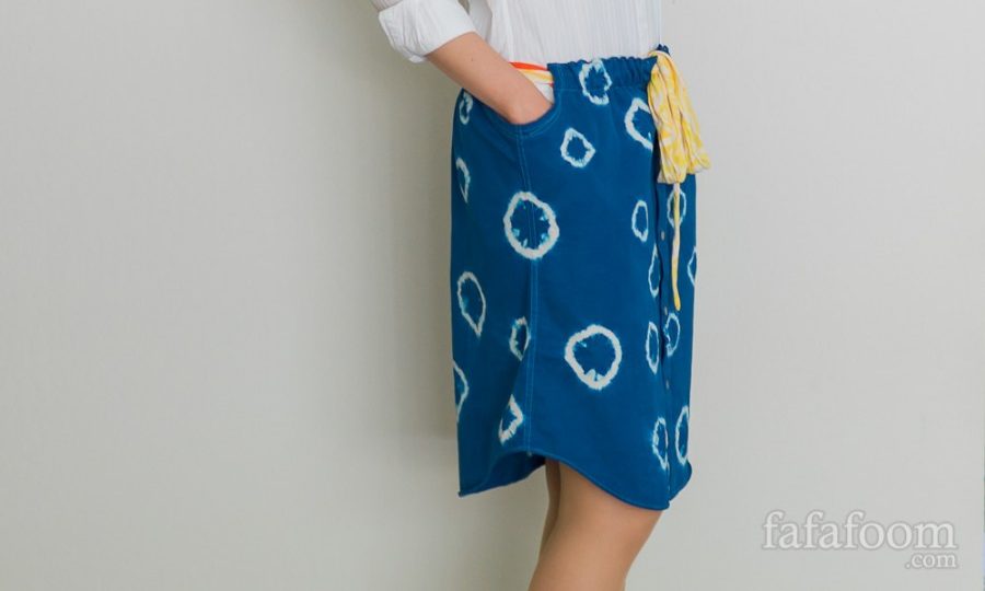 DIY Shibori Dye Skirt from Men’s Shirt