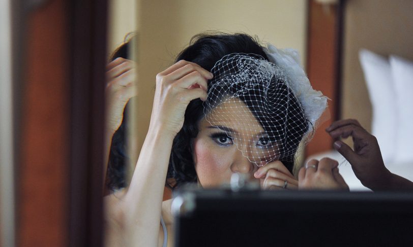 Wedding DIY Birdcage Veil with Flowers