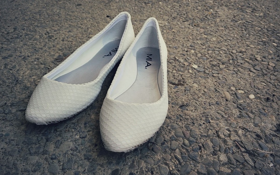 DIY Mesh Covered White Flats