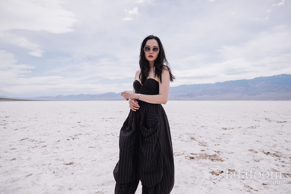 Photoshoot at Badwater Basin Photoshoot: Black and White, Hot and Cloudy