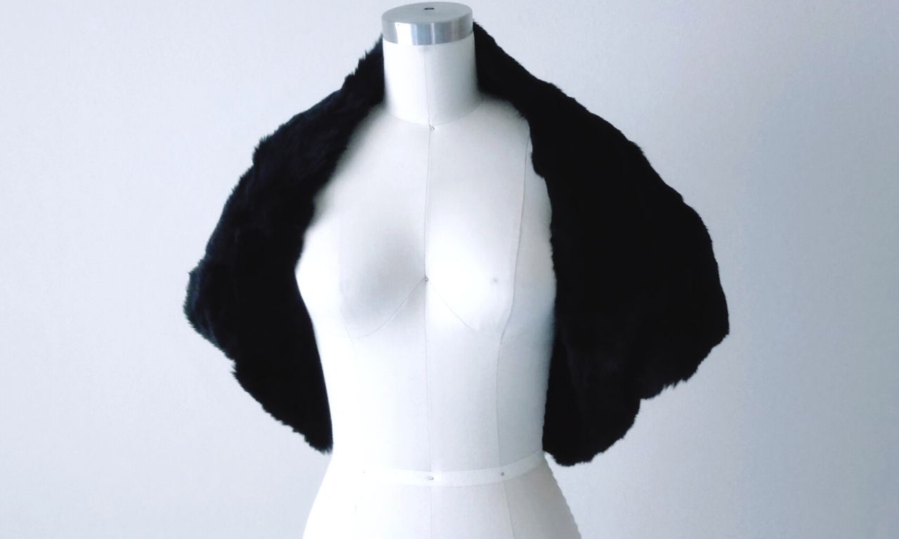 Black Fur Bolero Shrug