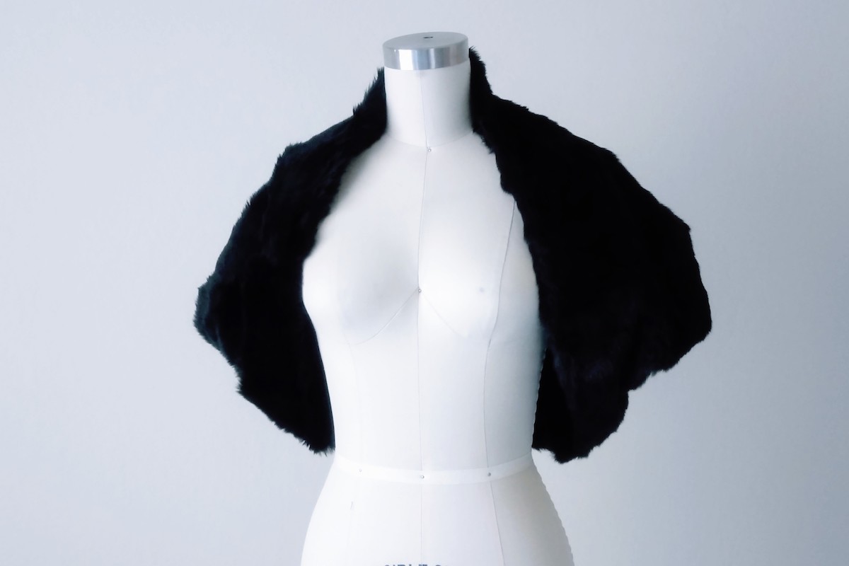 Black Fur Bolero Shrug