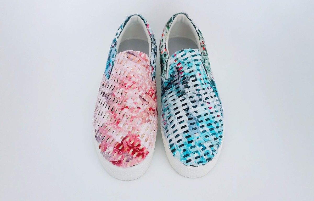 Fabric Collage Shoes