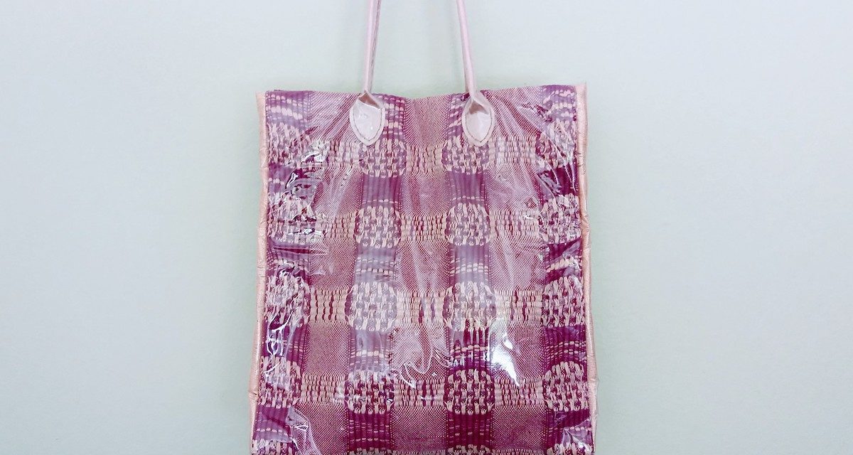DIY Handwoven Tote with Clear Vinyl Cover