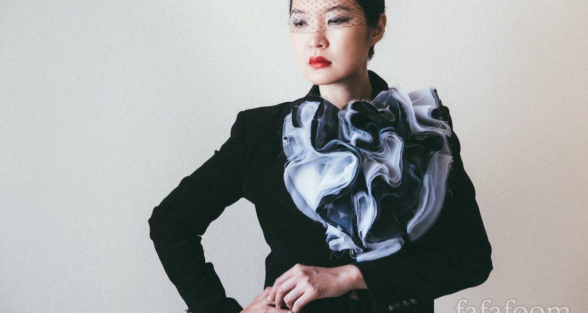 DIY Black and White Layered Spiral-Cut Flounce Neckpiece