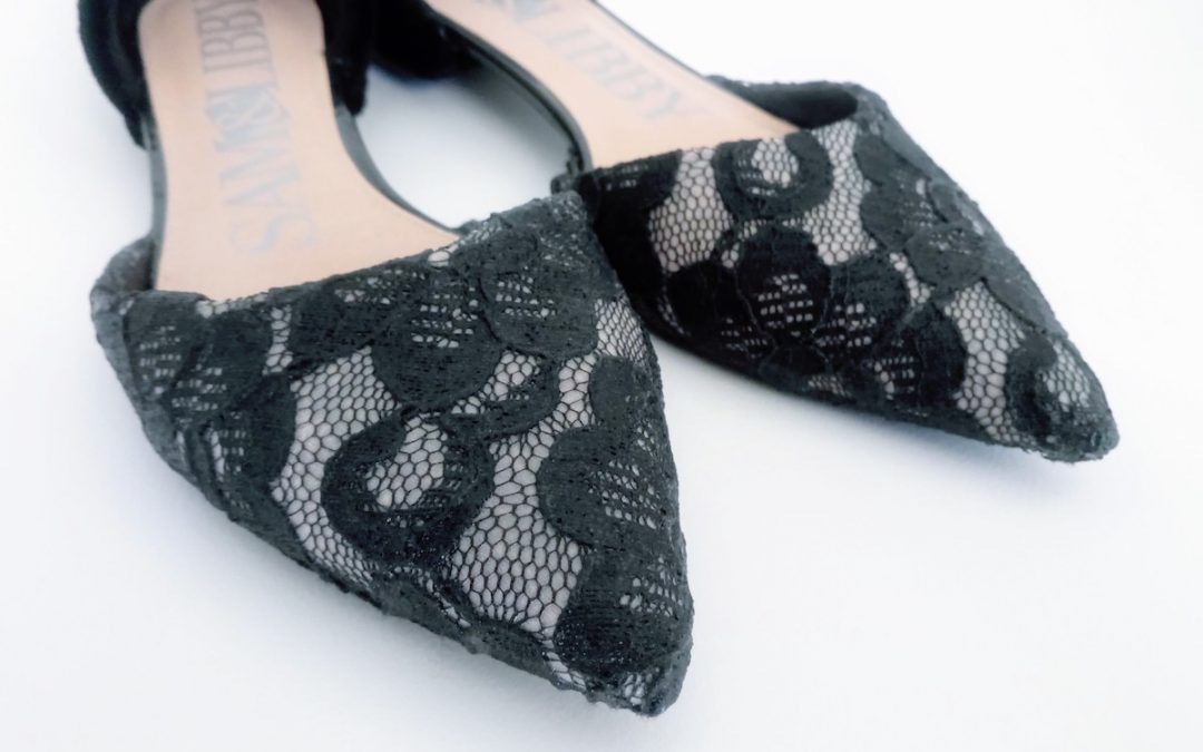 Flats Refashion with Lace and Velvet Fabric Remnants