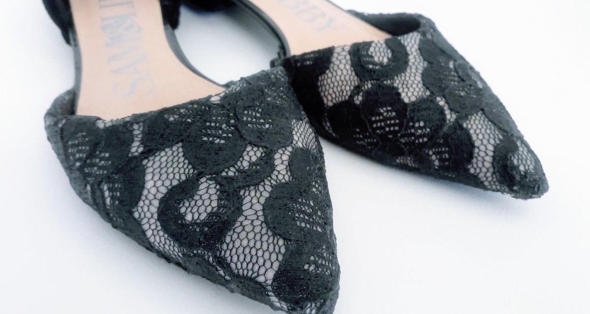 Flats Refashion with Lace and Velvet Fabric Remnants