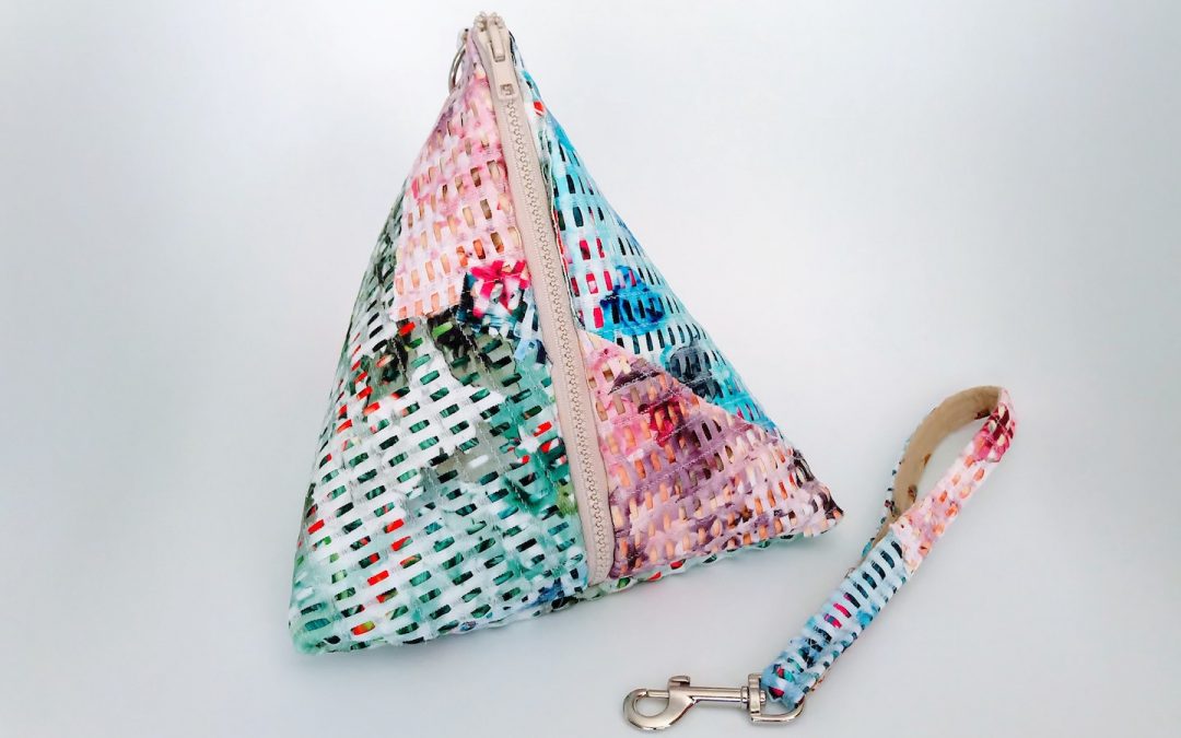 DIY Fabric Collage Tetrahedron Bag