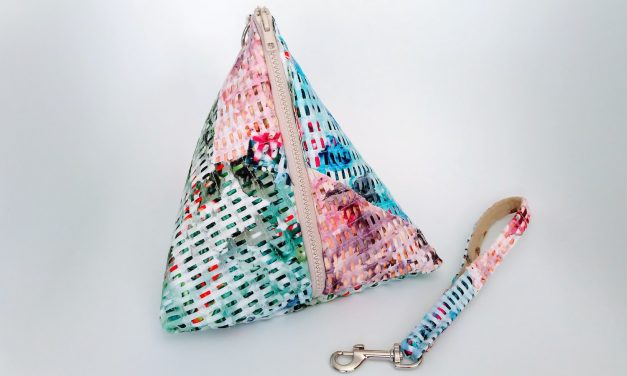 DIY Fabric Collage Tetrahedron Bag