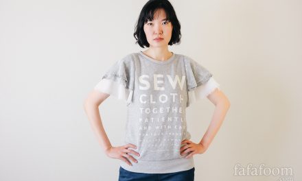 DIY Layered Flounce Sleeves on Sweatshirt