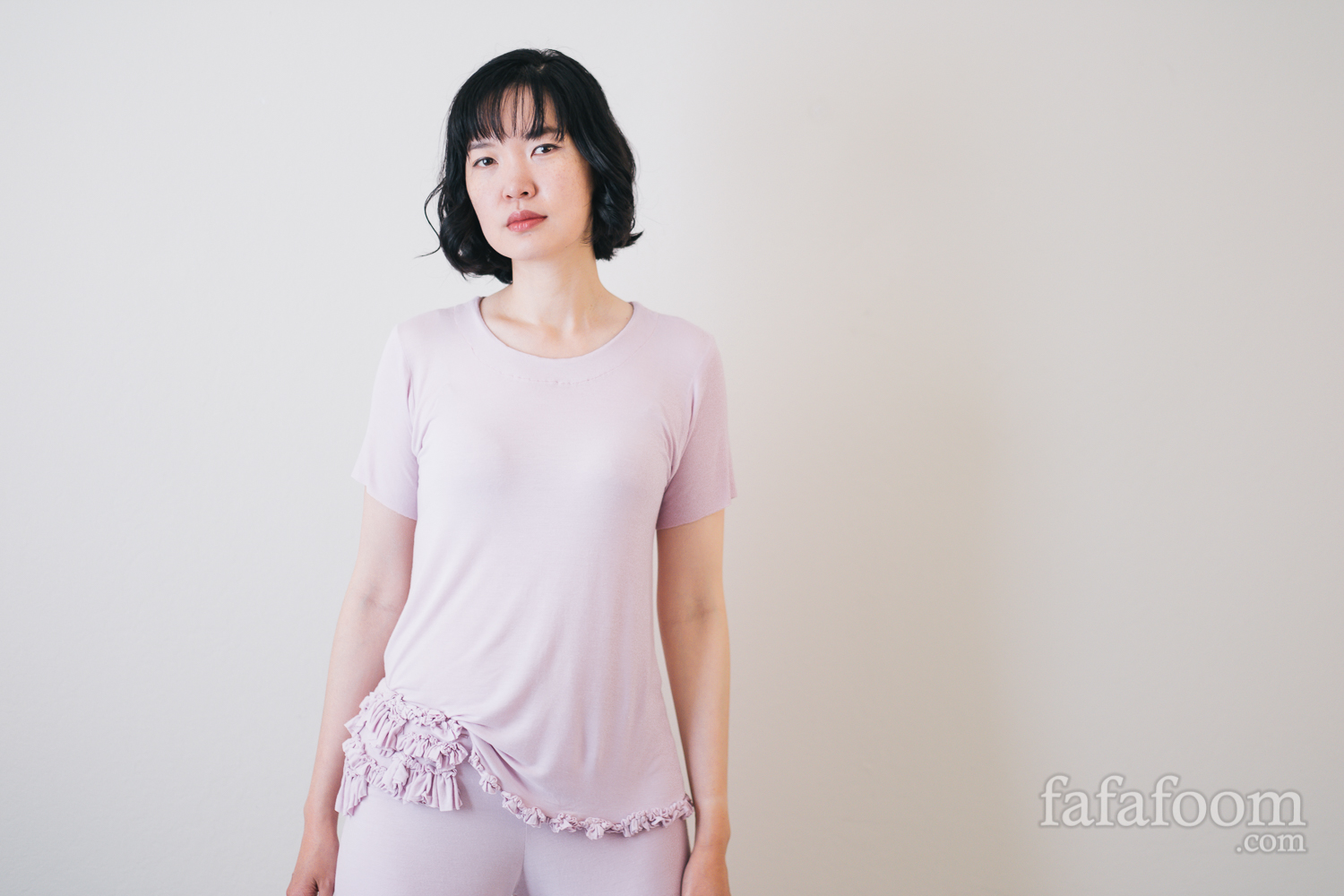 DIY Pink Ruffled Sleepwear Top and Shorts - DIY Fashion Garments | fafafoom.com