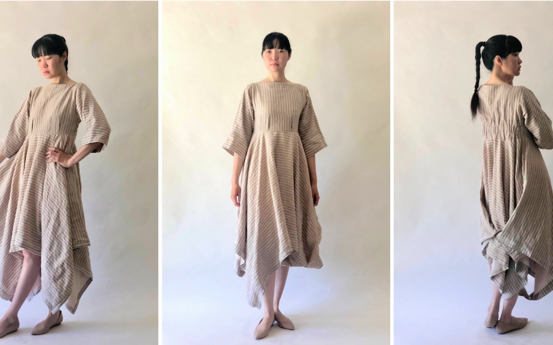 Upcycling Linen Curtains into Handkerchief Dress