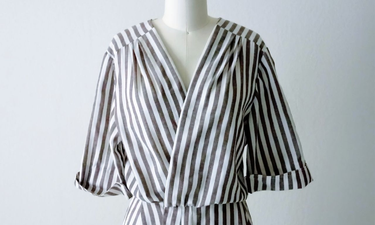 Refashioned Striped Wrap Dress