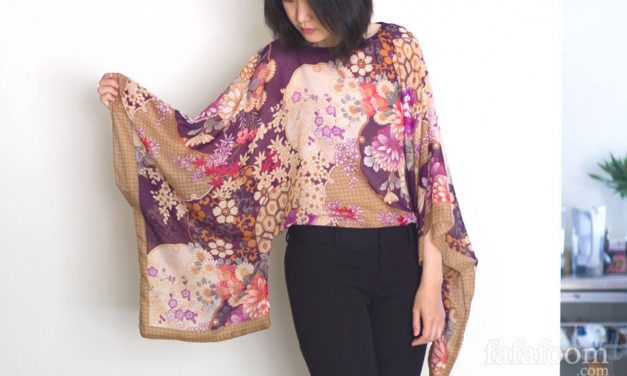 Scarf Top with Kimono Sleeves